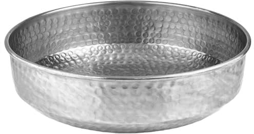Marrakesch Orient & Mediterran Interior Vintage XXL Schale Fussbadewanne Waschschuessel Garten Deko Esben Silber
