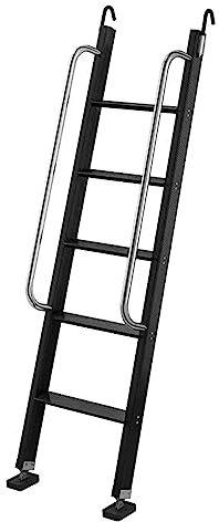 5-stufige Etagenbettleiter aus Edelstahl für Wohnwagen, Hochbett, bodenstehend, Ersatzleiter für verstellbare Doppelbetten (schwarz, 170 cm)