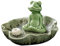 Alipis Ceramic Aromatherapy Ornaments Vintage Home Decor Frog Incense Burner Home Decorations Lotus Leaf Incense Holder Incense Cone Holder Decorative Frog Statue Green Ceramics