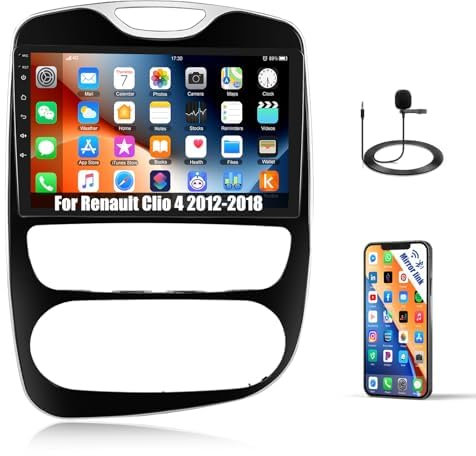 CAMECHO 1+32G Android 13 Autoradio per Renault Clio 4 2012-2018 con Navigatore GPS,Schermo da 10 Pollici Stereo 2 DIN con Bluetooth FM/RDS Mirror Link WiFi SWC+Canbus