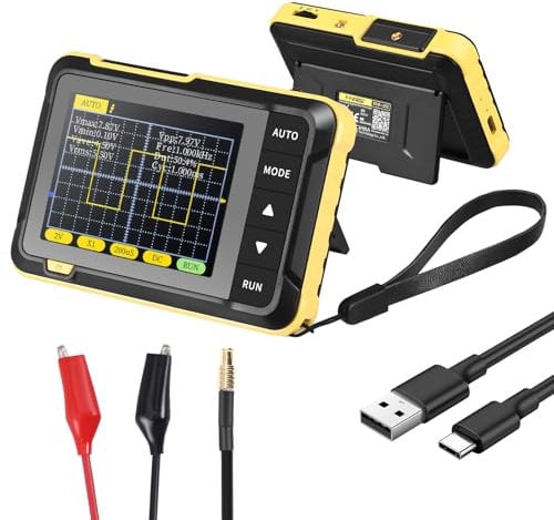 DSO152 Handheld Digital Oscilloscope, Portable Digital Oscilloscope Kit, 200KHz Bandwidth, 2.5MS/s High Sampling Rate, Single Trigger Function, Mini Size for Fieldwork