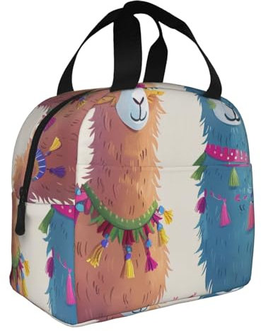 KCGSDEGV Isolierte Lunchtasche mit Alpaka-Lama-Motiv, für Damen und Herren, wiederverwendbar, für Outdoor, Picknick, Arbeit, Camping, Schule, Strand