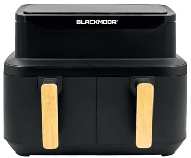 Blackmoor 68229 Nordic Dual Air Fryer/Family Size 8.5L with 2 Detachable Non-Stick 4.25L Baskets/Digital Display with 10 Cooking Presets, Timer and Adjustable Temperature / 2600W