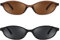 FEISEDY Vintage Oval Katzenaugen Sonnenbrille Damen Klein Schmal Cateye Brille Retro mit UV400 Schutz B0257