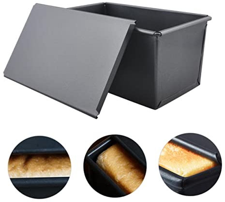 HOLIDYOYO Kastenform Mit Deckel Für Brot Toast Backen Antihaftbeschichtete Brotform Kastenbackgeschirr Für Küche Schwarz