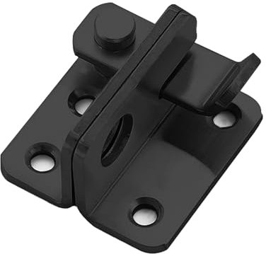 Türriegel Klein Edelstahl Abschließbar Schwarz - Schlossriegel mit Schloss-Loch Schraube Fensterriegel Türriegel Außen Links öffnen Verriegelung Türverriegelung für Fenster,Tür,Zaun,Schranktüren