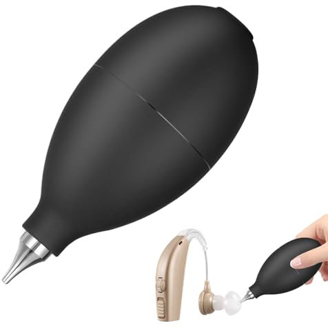 Hearing Aid Blower,Hearing Aids Silicone Air Blower Dust Cleaner,Squeeze Ball Pump,Hearing Aid Cleaning Kit,Hearing Aid Puffer for Watch,Camera Lens,Rubber Hearing Aid Cleaner(Black)