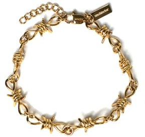UNSHINEBAR Bracciale in filo spinato per uomo e donna – Streetwear elegante bracciale in acciaio inox e oro 18 carati – bracciale impermeabile in larghezza 5 mm – misura regolabile, Eine Grösse,