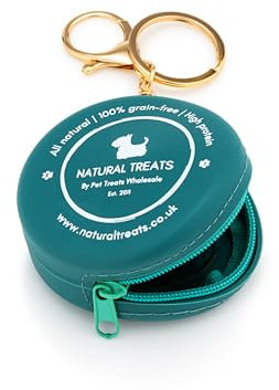 Natural Treats Portable Dog Treat Pouch Bag (1pc) Durable Snack Holder,Clips to Leads, Keys & Zips Travel or Oudoor Use Pouch