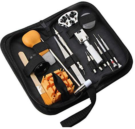 Watch Repair Kit with Carrying Case,Watch Battery Replacement and Link Remover Tool,Watch Case Opener Spring Bar Tools for Repairing Quartz Mechanical Wrist Wat