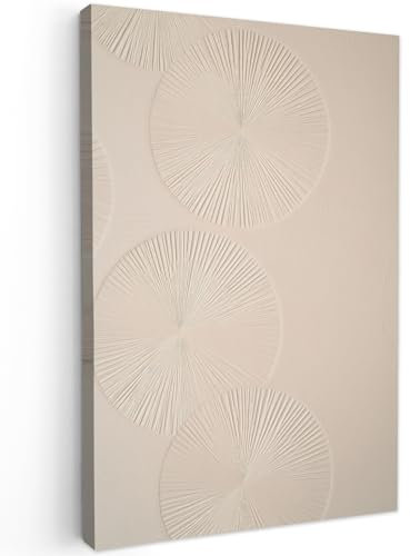 MuchoWow© Leinwand Groß 80x120 cm XXL Deko Schlafzimmer Aesthetic Leinwandbilder Wohnzimmer Gemälde Foto Geschenk Living Room Decoration Japandi - Beige - Modern