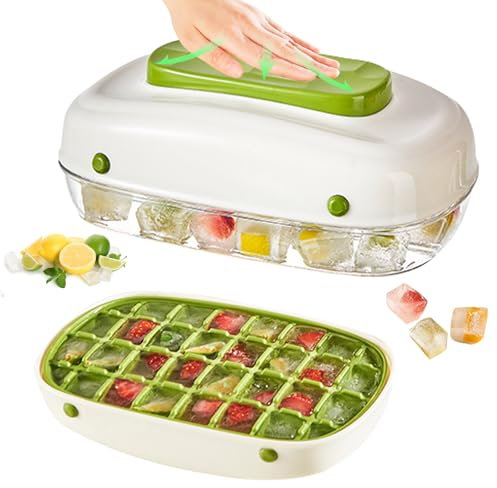 Eiswürfelform,eiswürfelmaschine klein 32 Stück Ice cube maker eiswürfelbehälter mit Deckel,ice cube tray,Eiswürfel für Gekühlte Getränke/Obst,Eiswürfelform für Whiskey-Cocktails