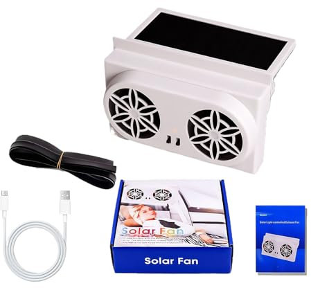 Ratpzou Solar Car Ventilation Fan, Vehicle Air Purifier Quiet Cooler Ventilation System, For Vehicle Air Circulation Reduces Heat And Odors Easy Installation Car Window For Hot Weather