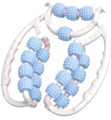 Massagerolle, Beinrolle, Massageroller mit 20 Rollen für die Beine, Cellulite-Rolle aus Kunststoff, rutschfeste Cellulite-Massagerolle für Oberschenkel (blau)