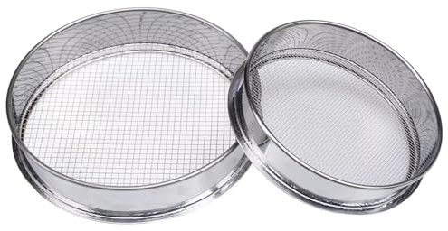 Yilotuce Garden Sieve for Soil and Stones,Stainless Steel Mesh Screen,Set of One 25cm and One 20cm