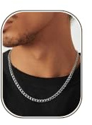 RANKEEF 3/5mm Ketten Für Herren Robuste Edelstahl Halskette | Herren Anlaufgeschützt Cool Silber Kette Hypoallergen Silber Panzerkette Geschenk Für Männer 46/51/56/61/66 cm