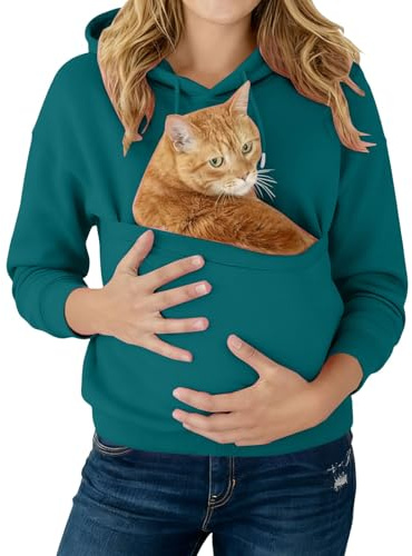 Chandails en Molleton avec Poches pour Chiens, Sweatshirts Amusants avec Poche Kangourou Grande Taille pour Chat et Chiot - Pull de Porte-bébé Mignon à Manches Longues - Vêtements Fantaisie