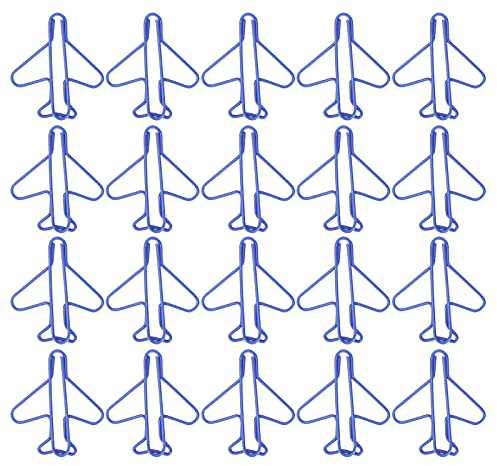 Multifunctional Mini Airplane Paper Clips | 20PCS Iron Metal Bookmark & File Holder for Notebooks/Office/School | Sturdy Desk Organizer Clip