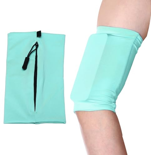 YELARXI Running Armband Sleeve, Phone Holder with Zipper M Light Blue | Elastic Universal Lightweight,Cell Phone Arm Band,Fit for Hiking,Cycling,Exercise Workout