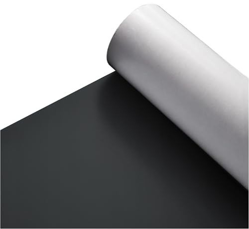 PDmedia Ferrofolie selbstklebend, 0,5 mm, 61 × 100 cm, 1 Laufmeter, Haftgrund für Magnete, zuschneidbar, Schwarz
