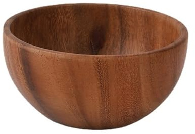 Genérico Cuenco de madera natural, platos hondos redondos grandes clásicos, utensilios cocina(20x7.5cm)