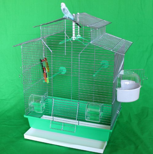 Vogelkäfig Vogelbauer Käfig IZA grün/Chrom