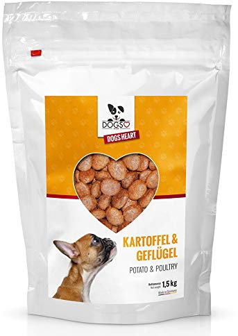 DOGS-HEART Geflügel & Kartoffel (1,5kg) Getreidefreies Hundefutter mit hohem Fleischanteil, Glutenfrei