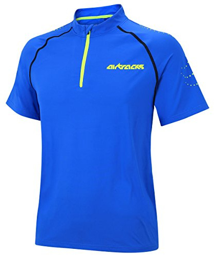 Airtracks Herren Laufshirt Kurzarm Kompressionsshirt Pro Team - Funktionsshirt - Running T-Shirt - Funktionsshirt - Fitness - Jogging - Atmungsaktiv - Schnelltrocknend