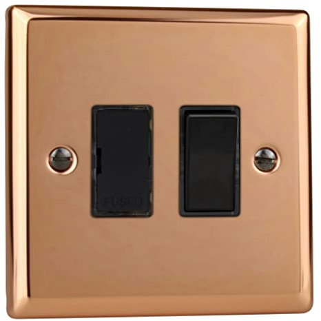 Varilight 13A Switched Fused Spur Polished Copper