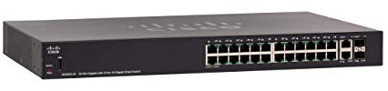 Smart switch Cisco SG250X-24 con 24 porte Gigabit Ethernet (GbE) + 4 porte 10 Gigabit Ethernet combinate SFP+, protezione limitata a vita (SG250X-24-K9-EU)