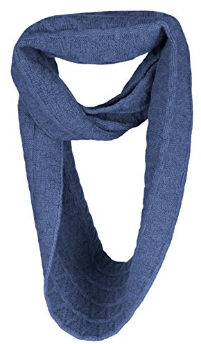 Love Cashmere Zick-Zack 100% Kaschmir-Schlaufenschal für Damen - Denimblau - Handgefertigt in Schottland