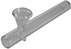 bong-discount Handpfeife, Glaspfeife, KAWUMM | 150 x 18 mm | BOROSILIKATGLAS, klar | mit Trichterkopf