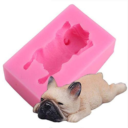 3D Chien Forme Moule Silicone, Chocolat Pudding Fondant Mousse Décoration Gâteau Moule, Travail Manuel Savon Fabrication Cuisine Plats à Four Poêle Cuisson Outil, DIY Résine Argile - 1#