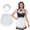 aspire Weiß Halbschürze mit Spitze Damen Schürze Vintage Kellnerschürze Taillenschürze und Stirnband Set