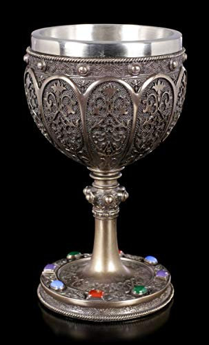 Saint Graal Calice - Bronzé Coupe à Vin, Objets Décoratifs, Gobelet, H 17 cm, 250 ML