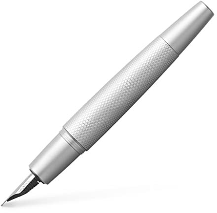 Faber-Castell 148672 - Füller e-motion pure Silver, Federbreite EF, inkl. Geschenkverpackung und Konverter