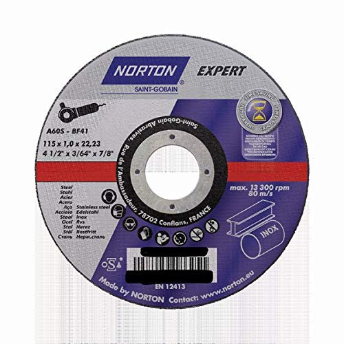 10 NORTON EXPERT Trennscheiben 115x1,0x22,23 mm Metall/INOX T41 gerade in Blechdose
