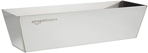 Amazon Basics Rettangolare Cassoncino per malta in acciaio inox da 30.48 cm, Argento