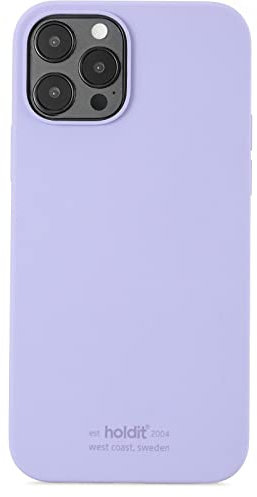 holdit Silikonhülle iPhone 12/12 Pro (6,1”) - 0,8mm Ultra dünn Handyhülle Silikon - Trendy Slim Silicone case mit Voller Schutz (erhöhte Kante für Kameraschutz) - Lavender