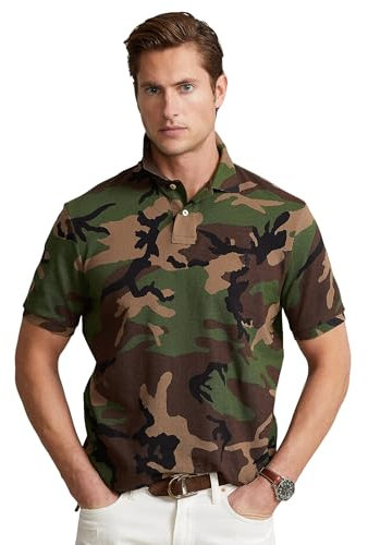 POLO RALPH LAUREN Herren-Poloshirt, klassische Passform, Camouflage, Netzstoff, Surplus Camo, Mittel