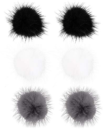 6 stücke Kunstfell Bommel Nagelaufkleber Fellbommel Magnet Tipps Mini Flauschige Pompons Zum Basteln Nail Art Sticker für Auto Anhänger Schlüsselanhänger Mütze Schal Tasche Deko