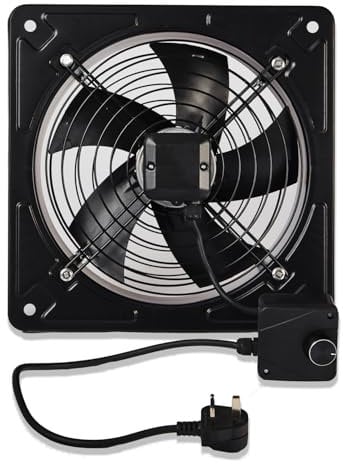 POWERSTAR ELECTRICALS New Metal Industrial Ventilation Extractor Axial Exhaust Commercial Air Blower Fan (20 Inches Speed Controller)
