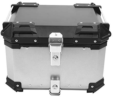 BigKing Bauletto per moto, bauletto universale professionale in lega di alluminio CNC (d'argento, 45L)