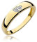 MARKO Damen-Goldring mit Herzen, verziert mit 0,02 Karat Diamanten | 14 Karat Gold (585) | Goldring mit Box | Goldring für Frauen (Gelbgold, 60 (19.2))
