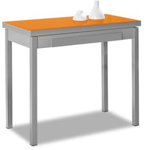 ASTIMESA Tipo Libro Mesa de Cocina, Metal, Naranja, 80x40cm