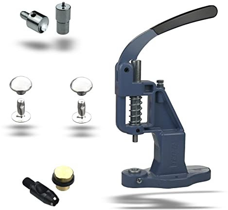 ISTA TOOLS Nietenpresse Set Hohlnieten + Lochpfeife + Hohlnieten Werkzeug + 100 STK. rostfreie Halbkugel Hohlnieten (13 x 11 mm, Silber)