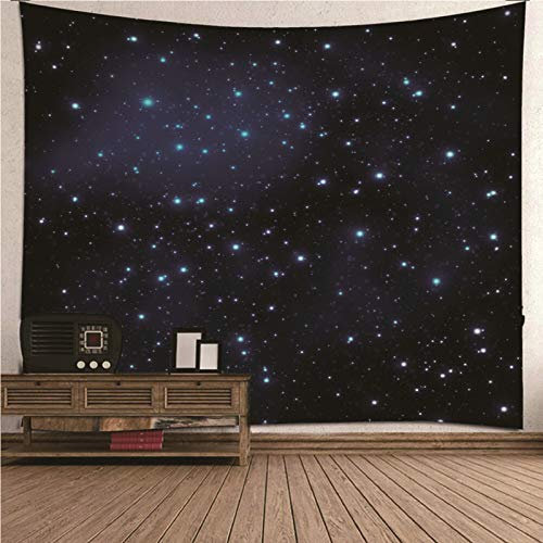 EHOMERY Wandteppich Dicker Stoff Wandschmuck Wohnzimmer Schwarz Sternenklarer Himmel Wandbehang XL Wanddekoration Junge Groß Schlafzimmer Wanddekoration 350X256Cm