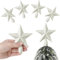 4 Stück Glitzerstern Mini Stern Weihnachtsbaumspitze 10,2 cm Weihnachtsstern Baumspitze dekorative kleine Weihnachtsbaumdekoration Baumspitze für Urlaub Ornament Heimdekoration (weiß)