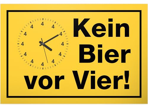 DankeDir! Kein Bier vor Vier - 30 x 20 cm Schild - JGA Requiste Party Photo Booth Geschenk Alkohol - lustiger Spruch Geschenkidee Geburtstagsgeschenk Geburtstagsdeko Partydeko