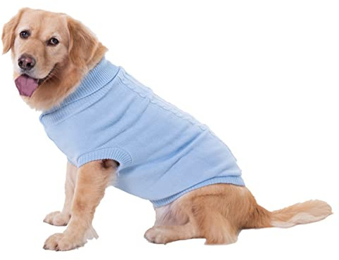 Hundepullover Strickwege Haustiermäntel Hunde Winterkleidung Hundekleidung & Accessoires Einfache Twist Retro -Kabel High -Kragen Haustierpullover Big Dog Golden Retriever Kleidung Warmes
